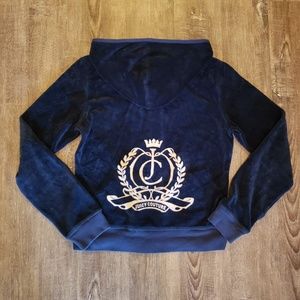 JUICY COUTURE NAVY VELOUR TRACK JACKET M